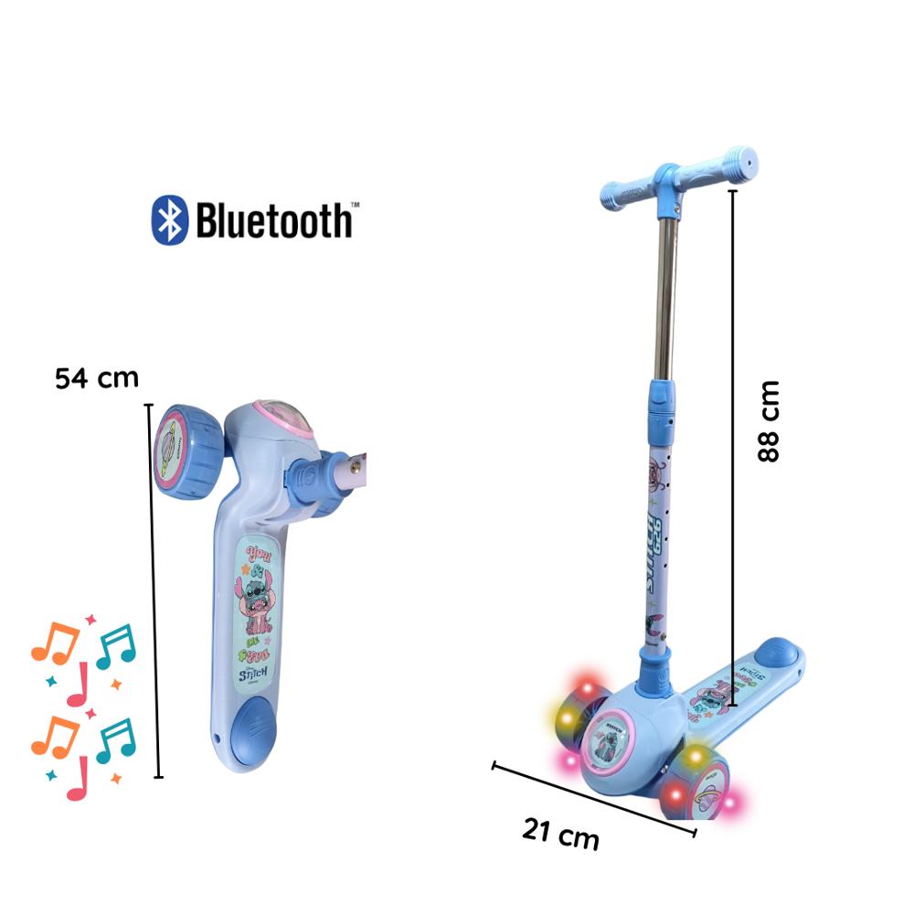 Scooter STICH Ajustable para Niños 5 a 12 Años con Luces LED Música y Bluetooth
