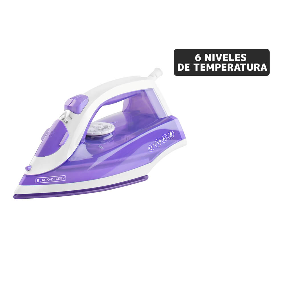 Plancha a Vapor BLACK+DECKER IRBD204 Trueglide Morado/Blanco Plancha a Vapor BLACK+DECKER IRBD204 Trueglide Morado/Blanco