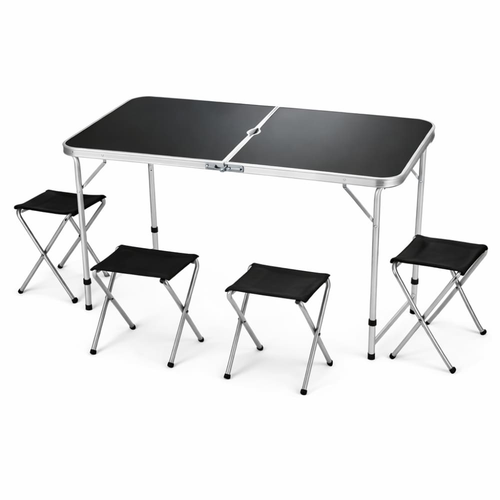 Mesa Pegable Portátil 4 Sillas Plegables Moderna Práctica Camping Piscina terraza  190568-3