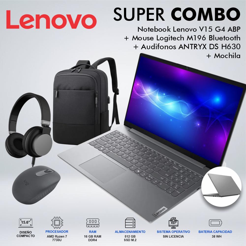 LAPTOP LENOVO V15 G4 ABP AMD RYZEN 7 MEMORIA 16GB DDR4 DISCO 512GB SSD M2 82YY002YLMCDSPE