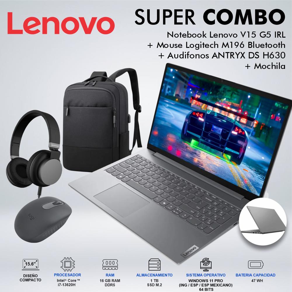 LAPTOP LENOVO V15 G5 IRL INTEL CORE i7 13620H MEMORIA 16GB DDR5 DISCO 1TB SSD M2 83GW005ELMCDSPE
