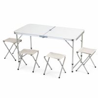 Mesa Pegable Portátil 4 Sillas Plegables Moderna Práctica Camping Piscina terraza     190386-4