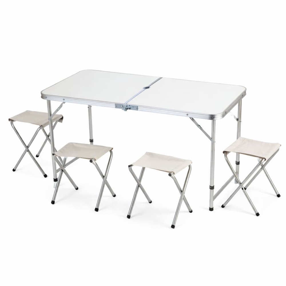 Mesa Pegable Portátil 4 Sillas Plegables Moderna Práctica Camping Piscina terraza 190386-4