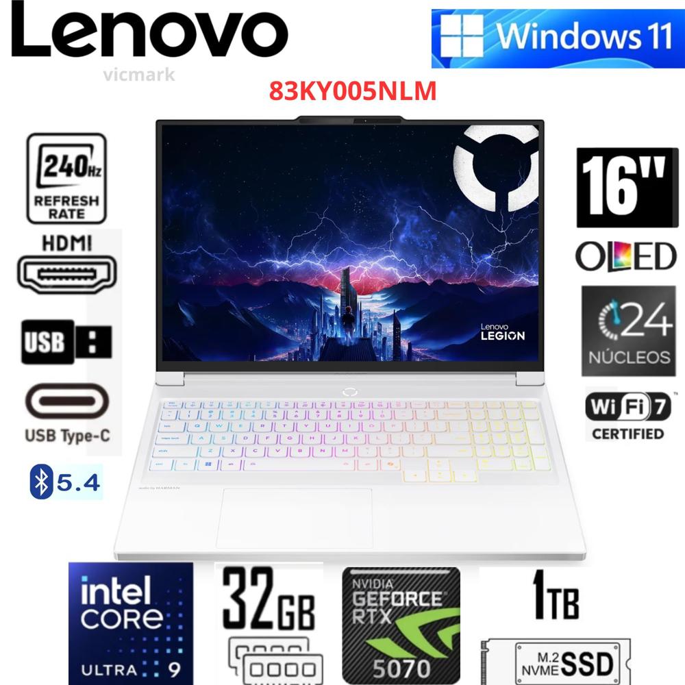 Laptop Gamer Lenovo Legion 7 16IAX10 OLED 240Hz Ultra 9 275HX 32GB 2TB RTX 5070