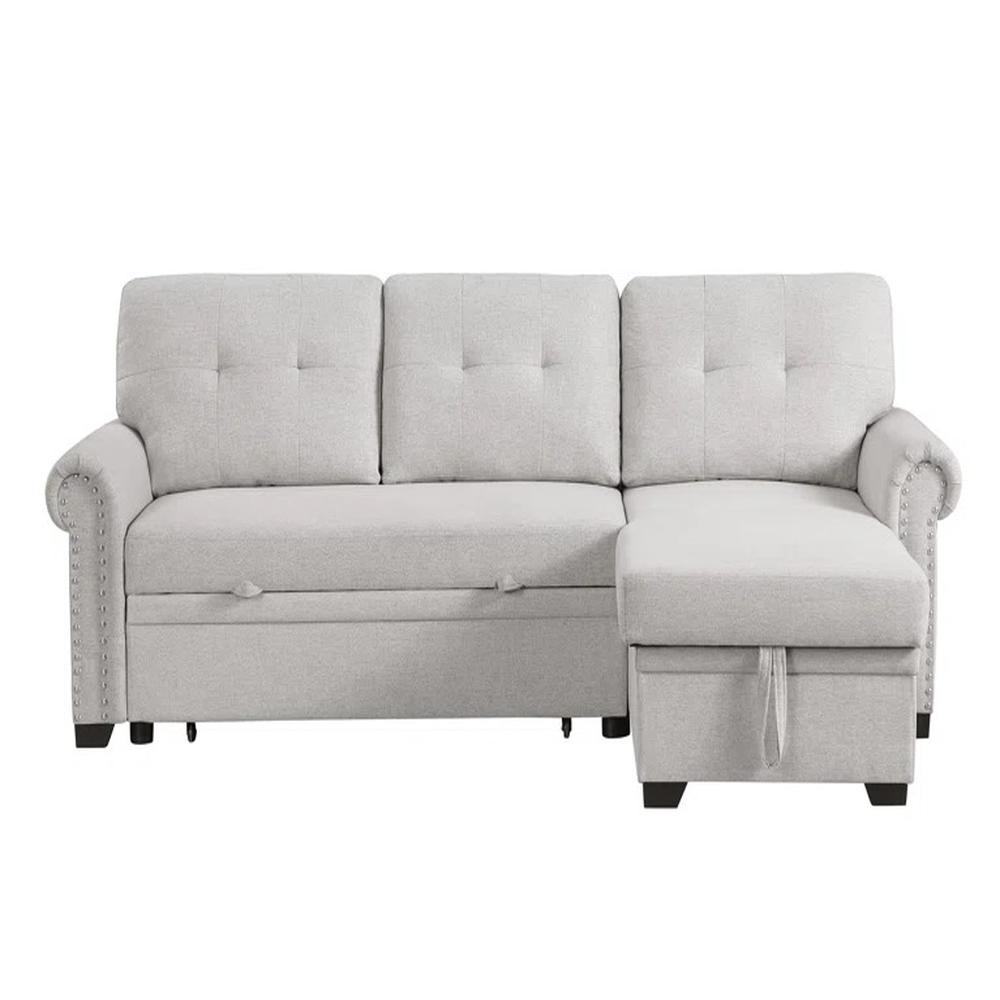 Sofá Seccional Cama Ruiz con Baúl Derecho - Beige