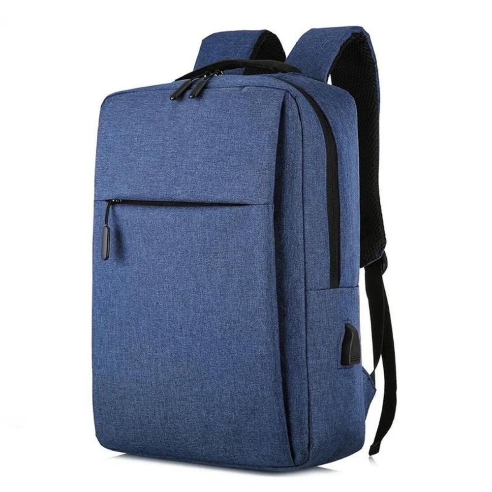 Mochila antirrobo impermeable con puerto USB para laptop Azul
