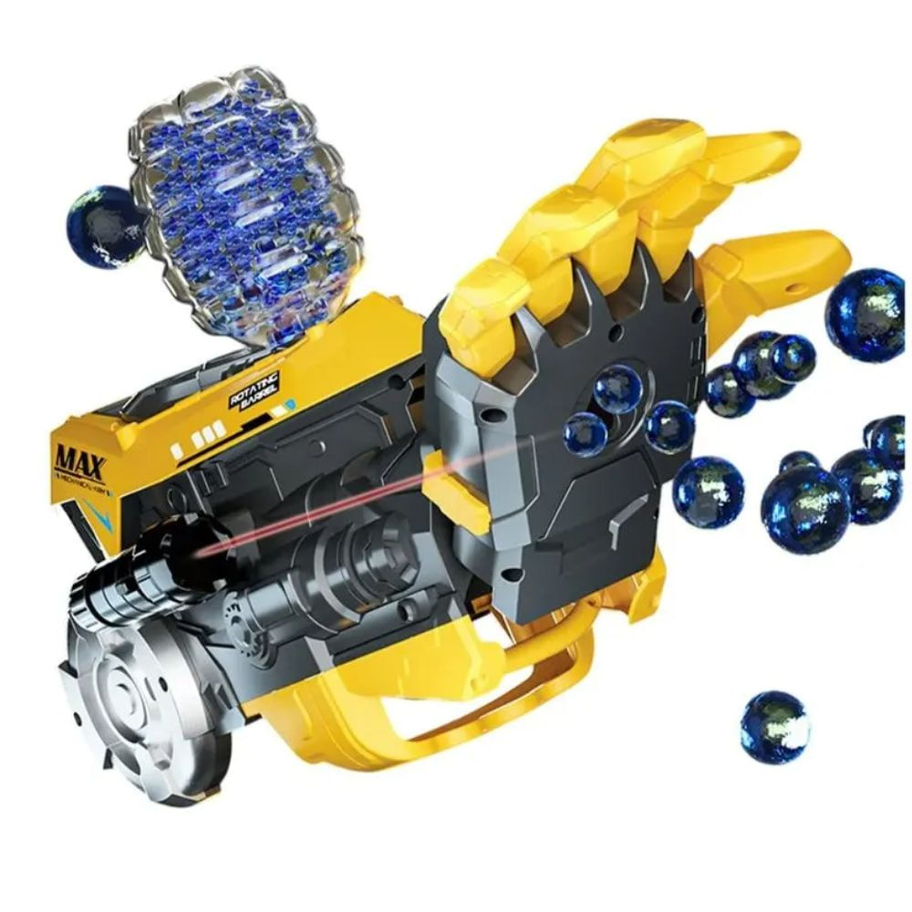 Pistola de Juguete Lanza Hidrogel Cañon Rotativo 360 Larga Distancia 668A - Amarillo