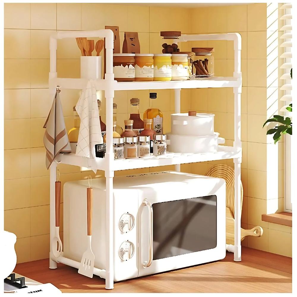 Estante Organizador De Microondas Multiusos De 3 Niveles 73x50x27cm Blanco
