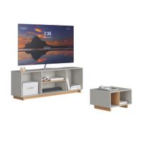 Set Mesa para TV 65"" + Mesa de centro Dallas Beige/Maple Delmarco