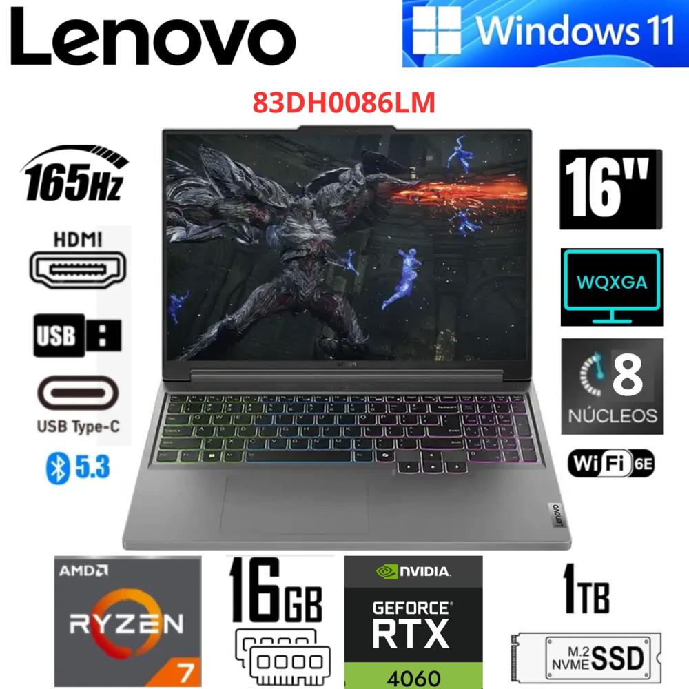 Lenovo Legion 5 16APH8 Ryzen 7 8845HS RTX 4060 16GB 512GB SSD 165Hz