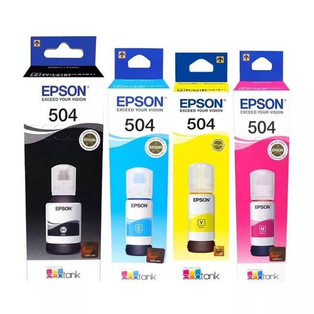 KIT DE 4 TINTAS EPSON 504 COLORES PACK T504