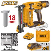 Clavadora Ingco 20V 18MM con Batería con Cargador CSTLI3808