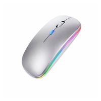 Mouse Inalámbrico RGBM-02 Bluetooth 2.4G RGB 1200DPI Silver