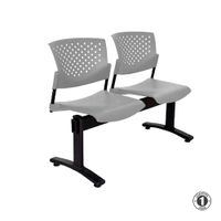 Tandem De Espera Butterfly Ve Gris 2 Asientos Estructura Negro Althea Confort