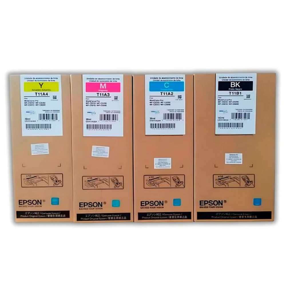 Tinta Epson T11B y T11A Negro y Colores Pro WF-C5390 C5810 C5890