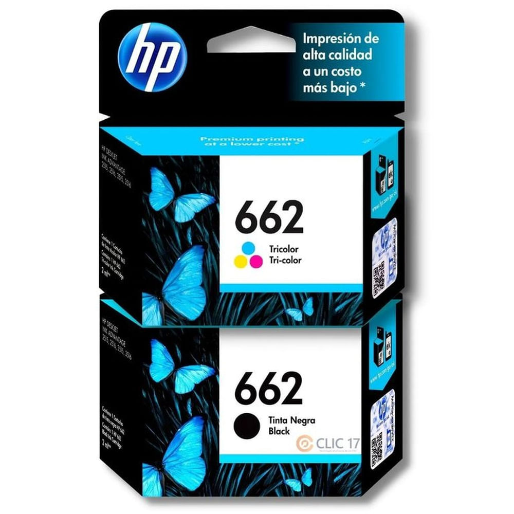 TINTA HP 662 PACK NEGRO Y TRICOLOR