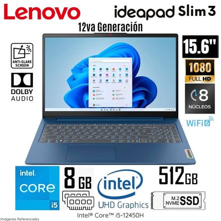 Laptop Lenovo Ideapad Slim 3 15IAH8 Intel Core i5 12450H 8GB RAM 512GB SSD 83ER001CLM Laptop Lenovo Ideapad Slim 3 15IAH8 Intel Core i5 12450H 8GB RAM 512GB SSD 83ER001CLM