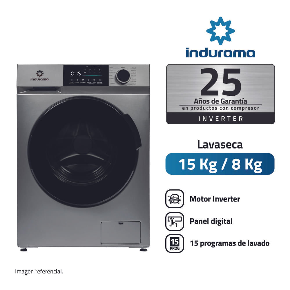 Lavaseca Indurama LRI-315C 15kg-8kg Blanca
