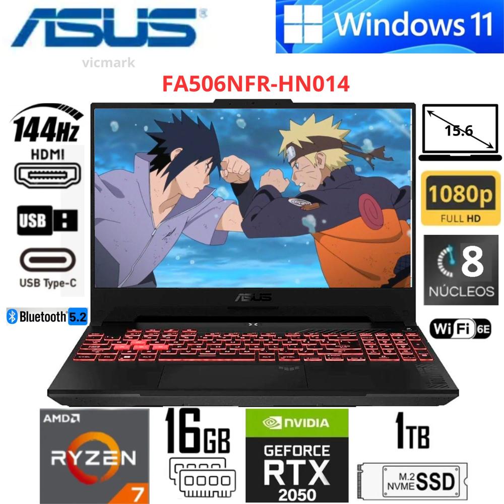 ASUS TUF Gaming FA506NFR-HN014  Laptop Gamer  FHD   Ryzen 7  RTX 2050 16GB DDR5   512GB SSD