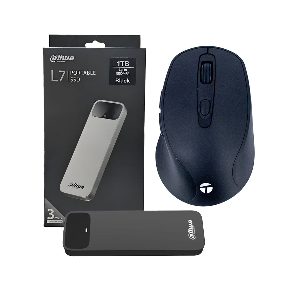 SSD Disco Externo Dahua L7 1tb Usb-c 3.2 Gen 2 y Mouse Inalambrico
