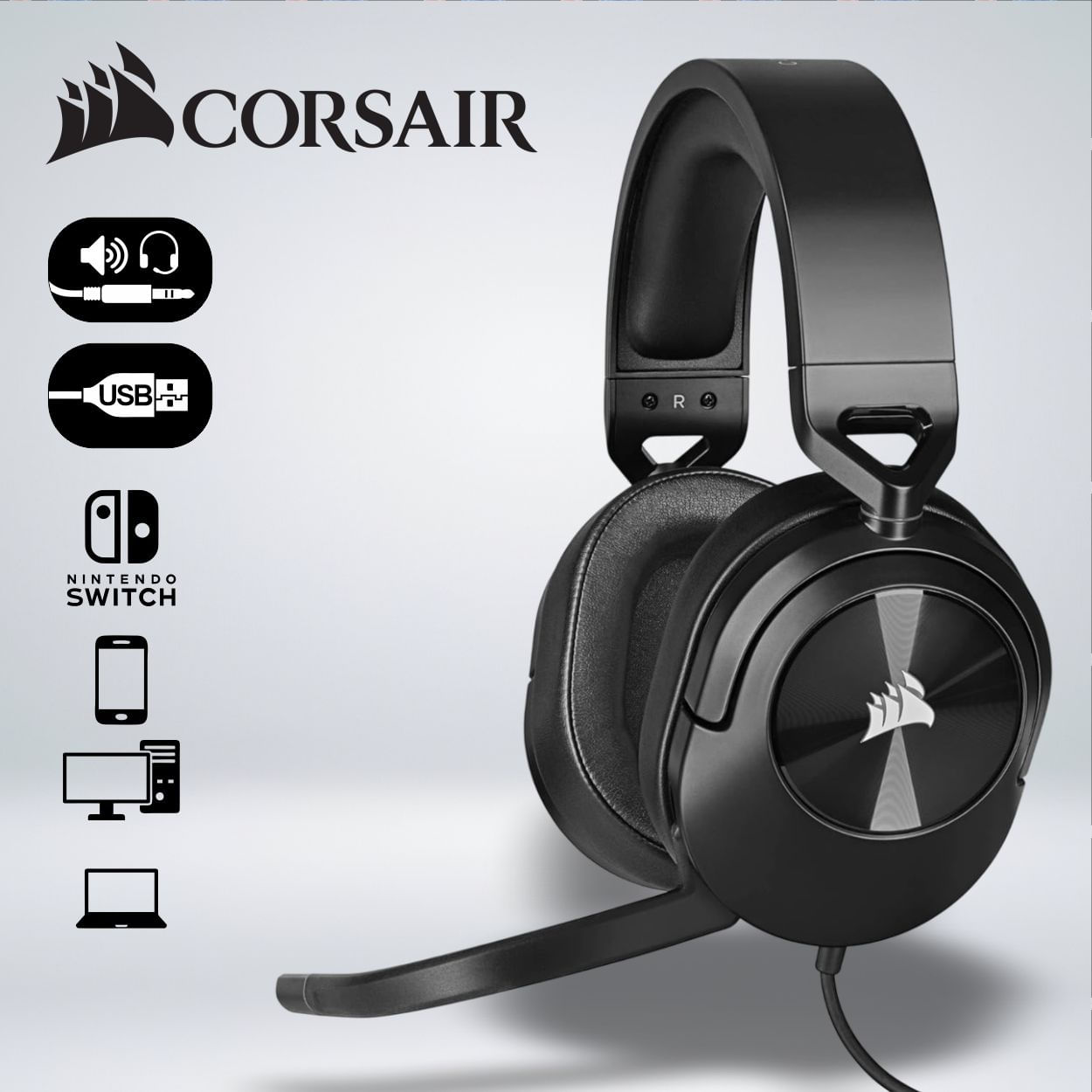 AUDIFONO GAMER CORSAIR HS55 SURROUND SONIDO DOLBY 7.1 MULTIPLATAFORMA