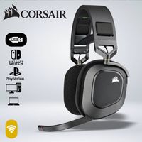 AUDIFONO GAMER CORSAIR HS80 RGB WIRELESS SONIDO DOLBY ATMOS INMERSIVO