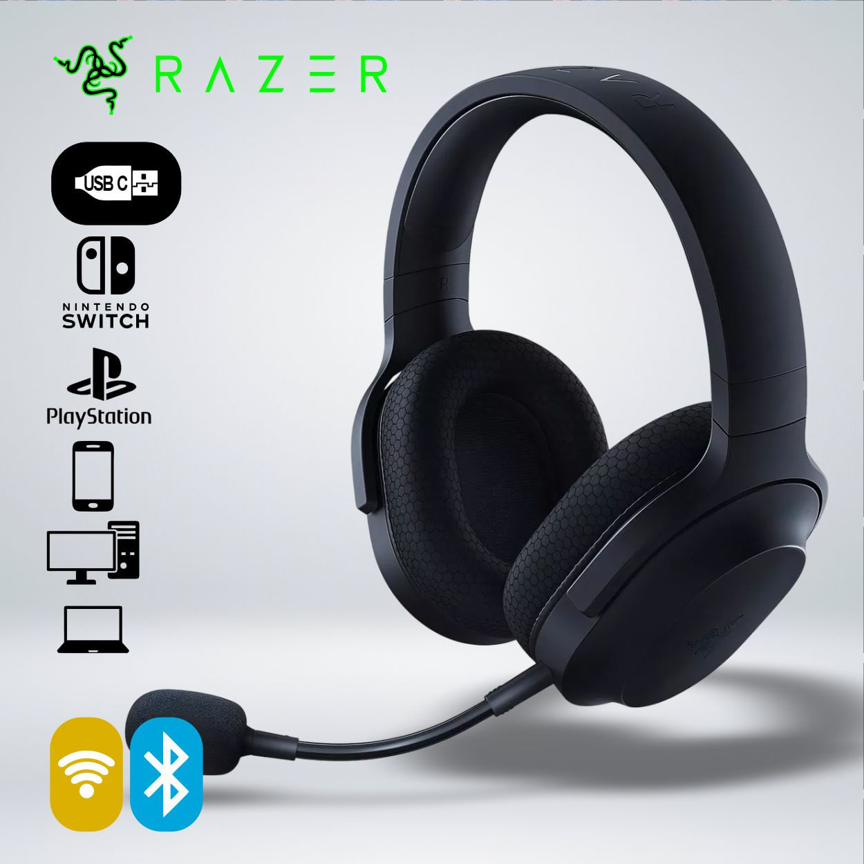 AUDIFONO GAMER BARRACUDA X 2022 SONIDO 7.1 BLUETOOTH WIRELESS NEGRO