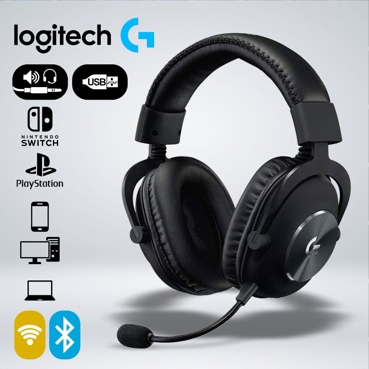 AUDIFONO GAMER LOGITECH G PRO X 2 MULTIPLATAFORMA LIGHTSPEED BLUETOOTH NEGRO