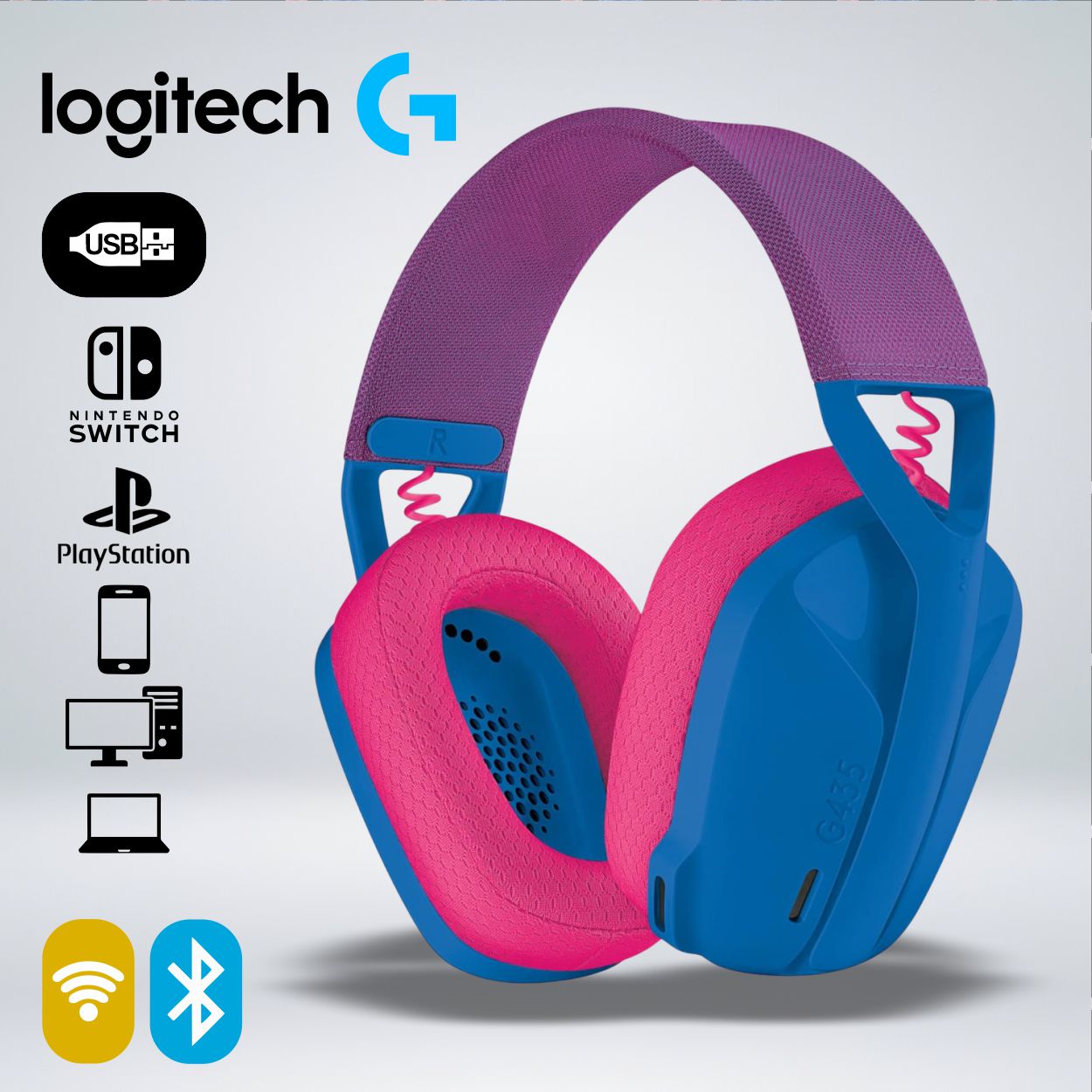 AUDIFONO GAMER G435 BLUETOOTH LIGHTSPEED MULTIPLATAFORMA