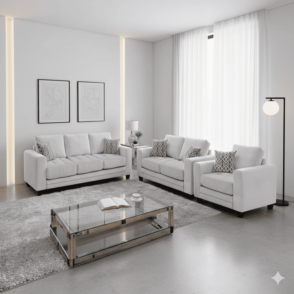 Juego de Sala Marruecos 3-2-1 Gris Plata