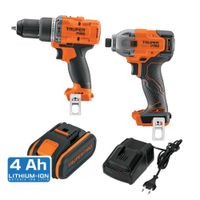 Taladro Percutor + Atornillador de impacto 20V +1 bat Truper 103248-103254-103009-12336