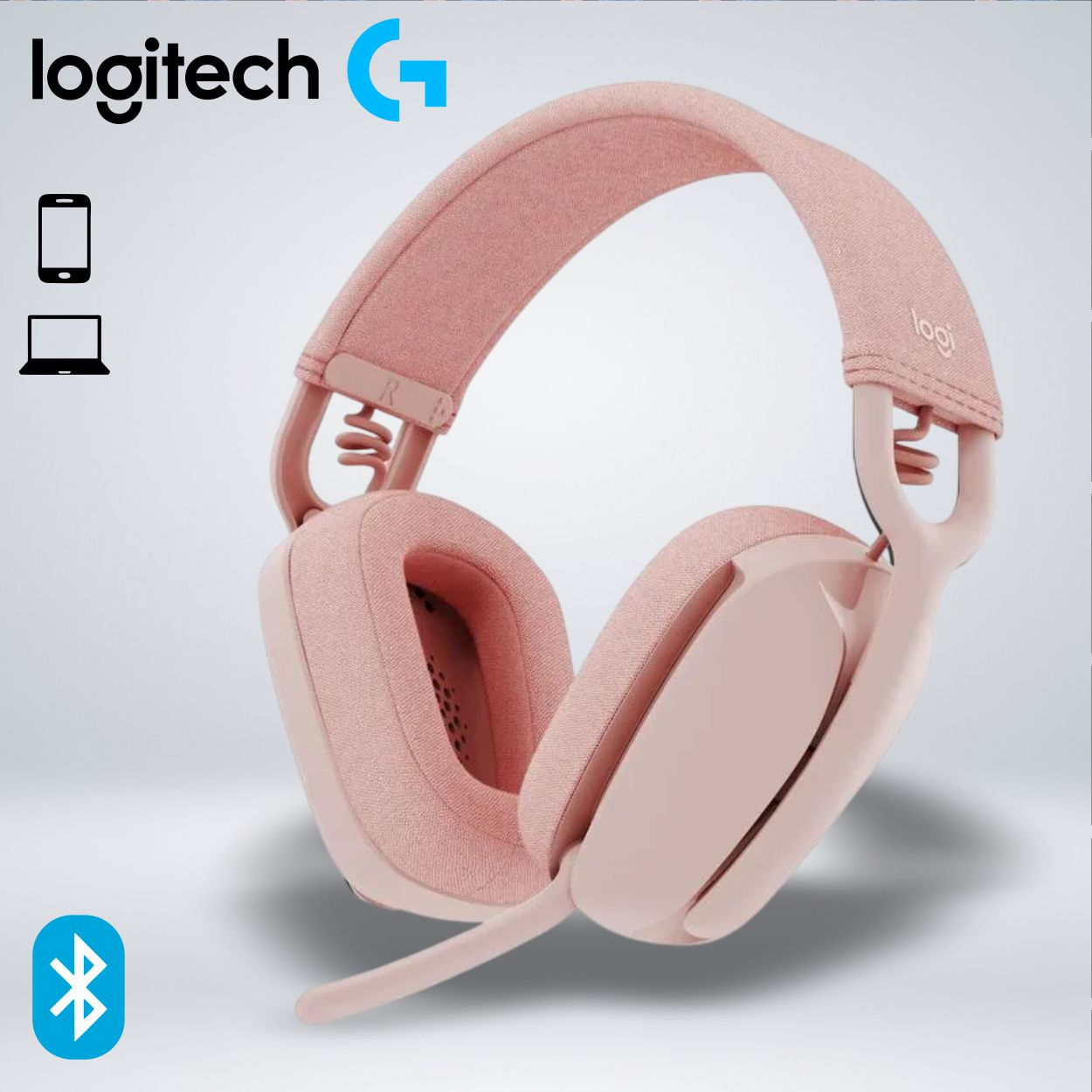 AUDIFONO LOGITECH ZONE VIBE 100 BLUETOOTH 2 MICROFONO ROSADO