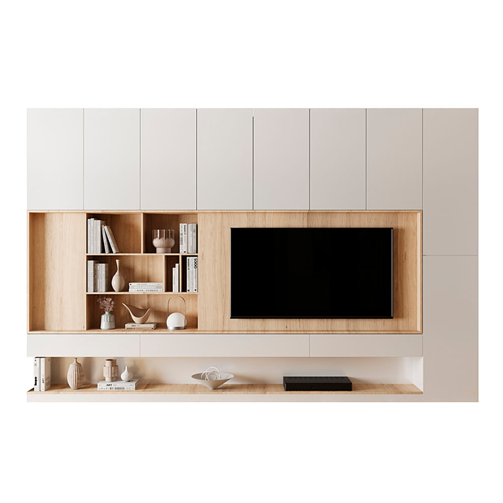 Centro de Entretenimiento Tauret - Beige y Marrón Claro