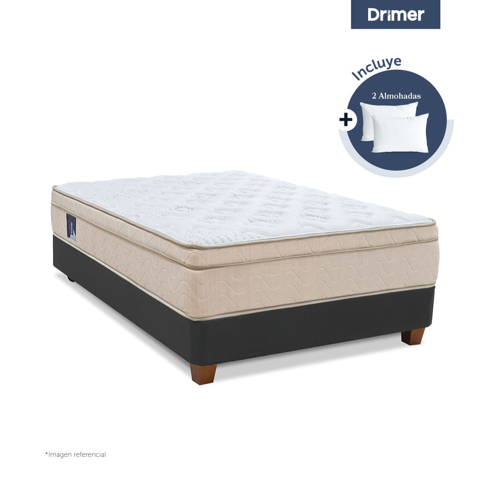 Cama DRIMER Super Nova 2 Plazas + 2 Almohadas