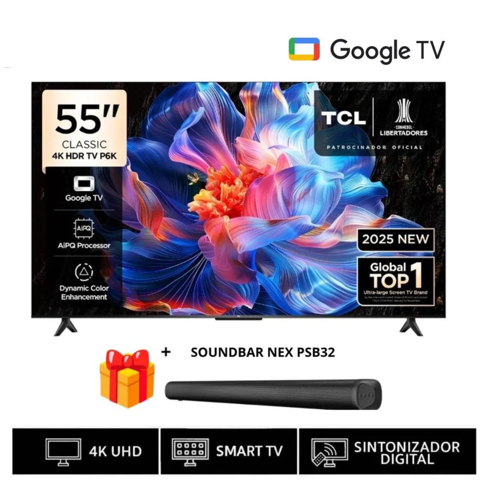 Televisor TCL 55 UHD 4K Smart TV 55P6K -GOOGLE TV