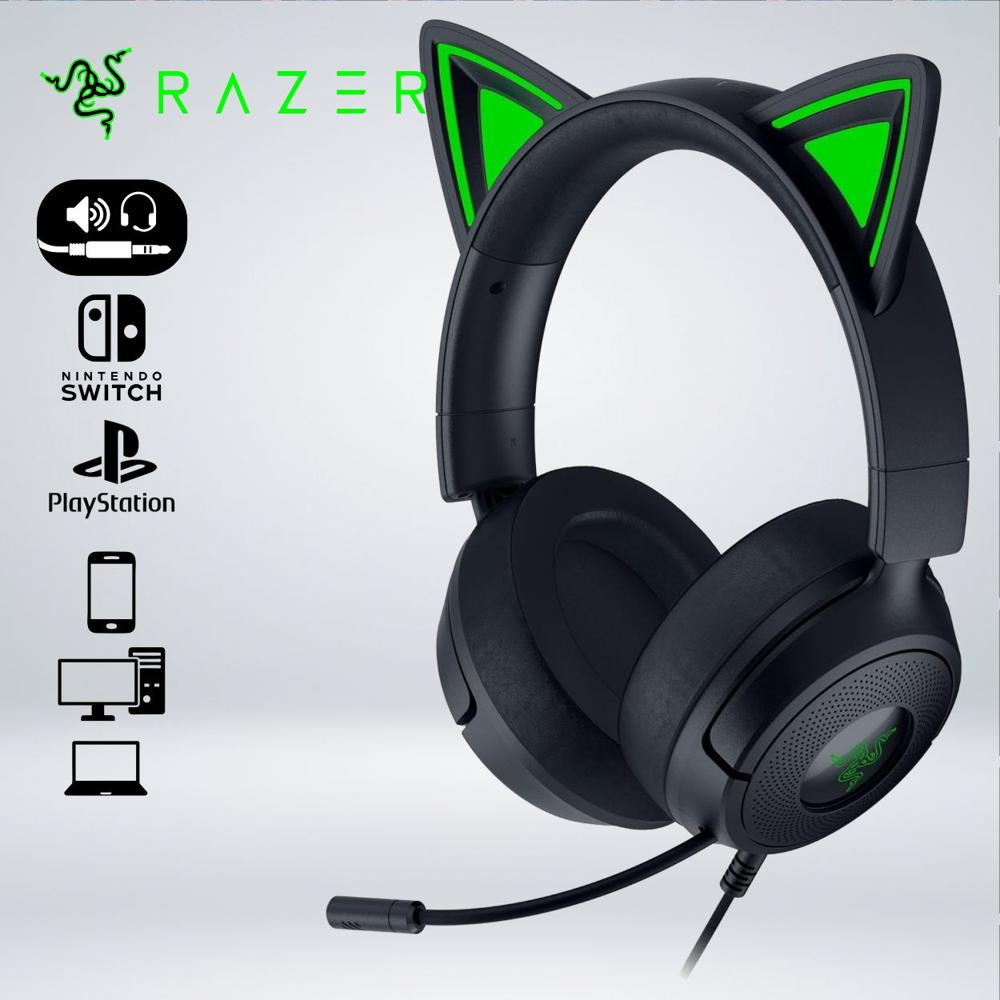 AUDIFONO GAMER KRAKEN KITTY V3 X HYPERCLEAR MICRO SONIDO 7.1 MULTI PLATAFORMA NEGRO
