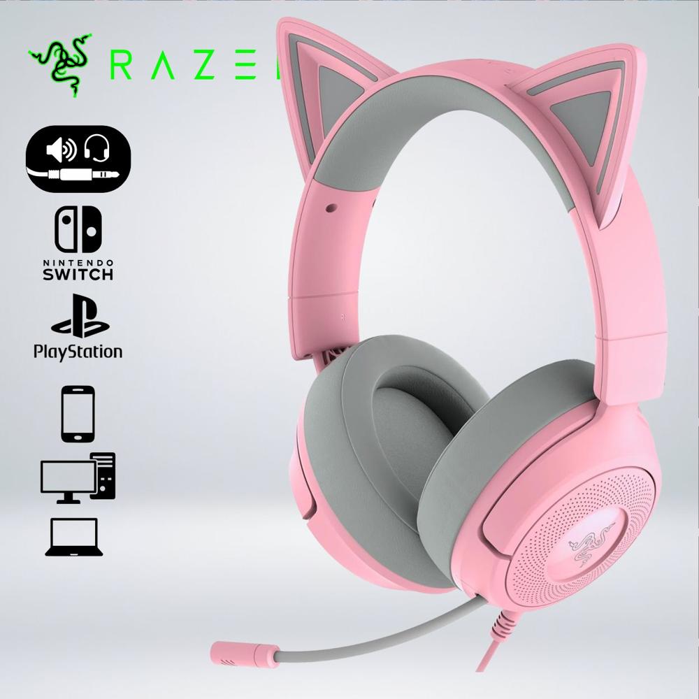 AUDIFONO GAMER KRAKEN KITTY V3 X HYPERCLEAR MICRO SONIDO 7.1 MULTI PLATAFORMA ROSADO