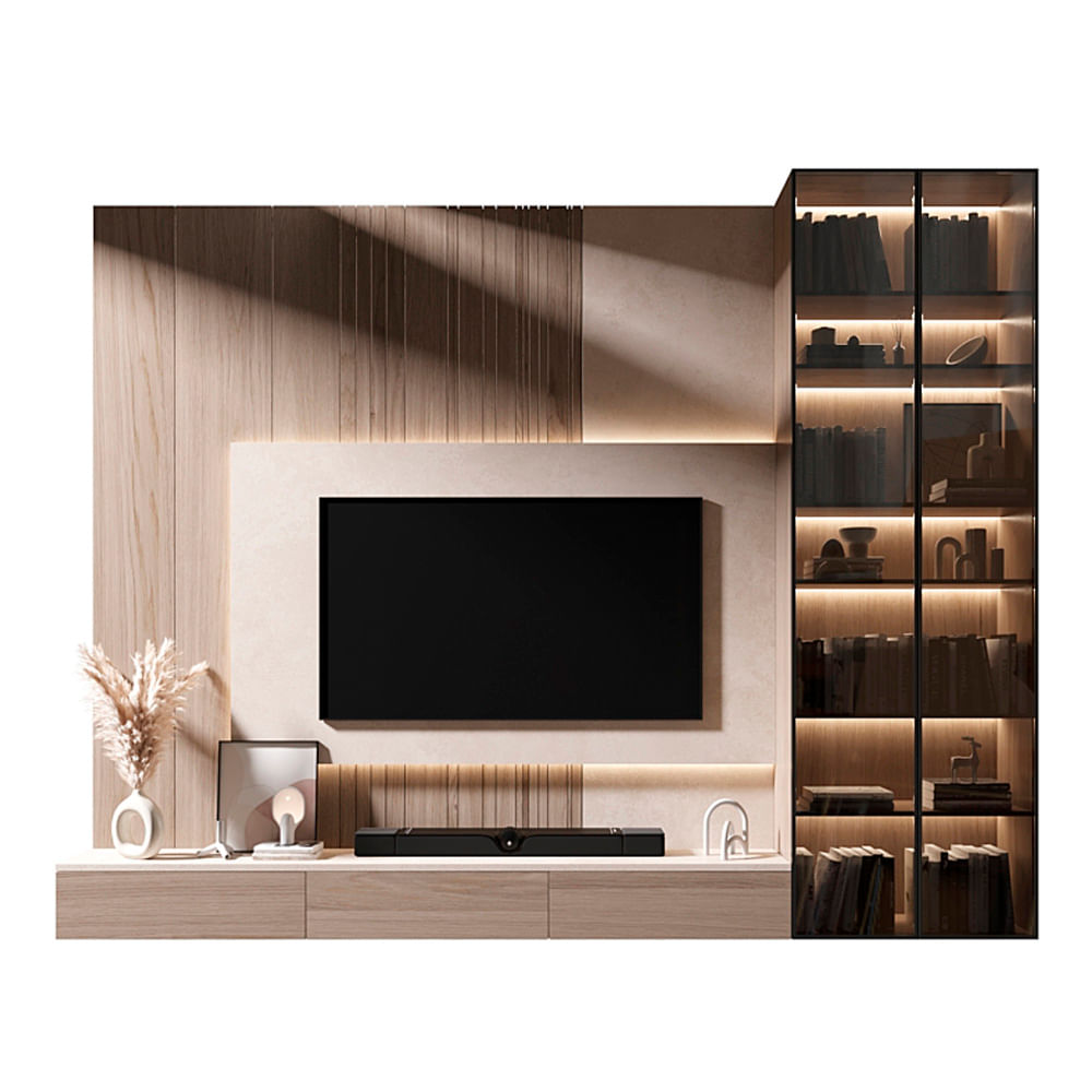 Centro de Entretenimiento Zabertti - Beige y Marrón