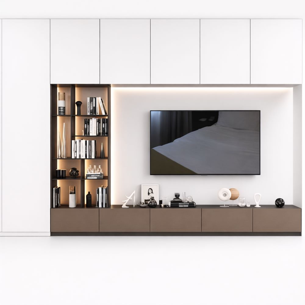 Centro de Entretenimiento Viem - Blanco y Marrón