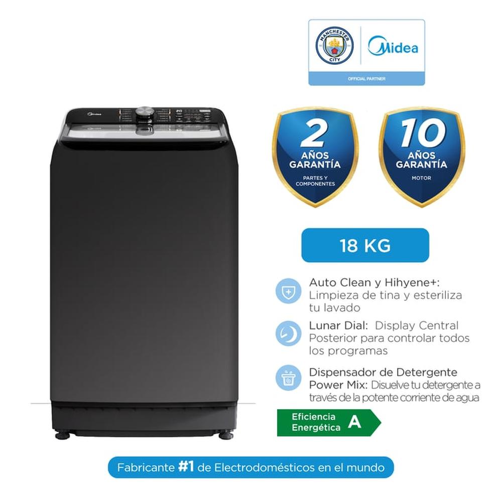 Lavadora Midea 18kg Automatica MA512W180 Titanium. Lavadora Midea 18kg Automatica MA512W180 Titanium.