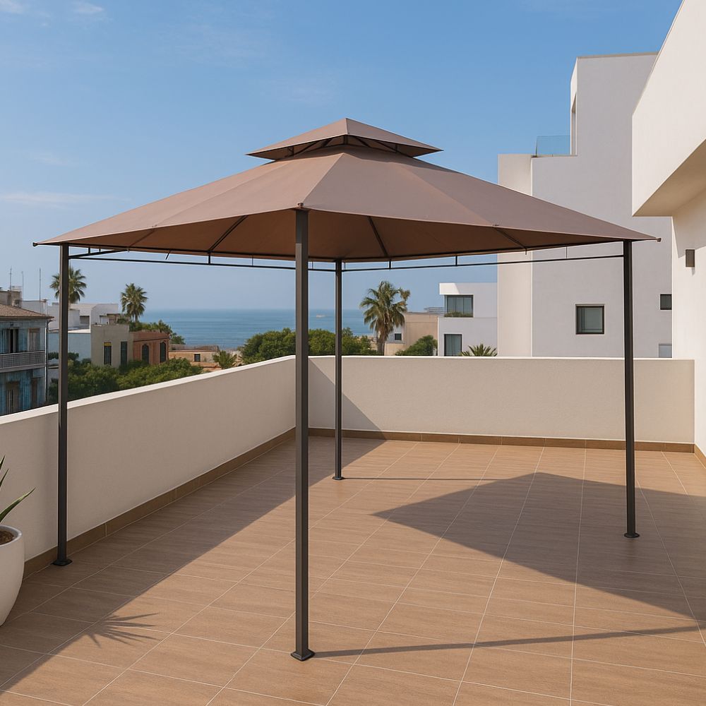 Pergola de Metal Taupe 290x290cm