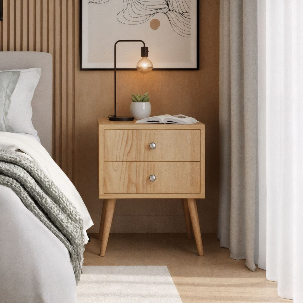 Velador Mesa de Noche Lauren Marrón - Masiva Home