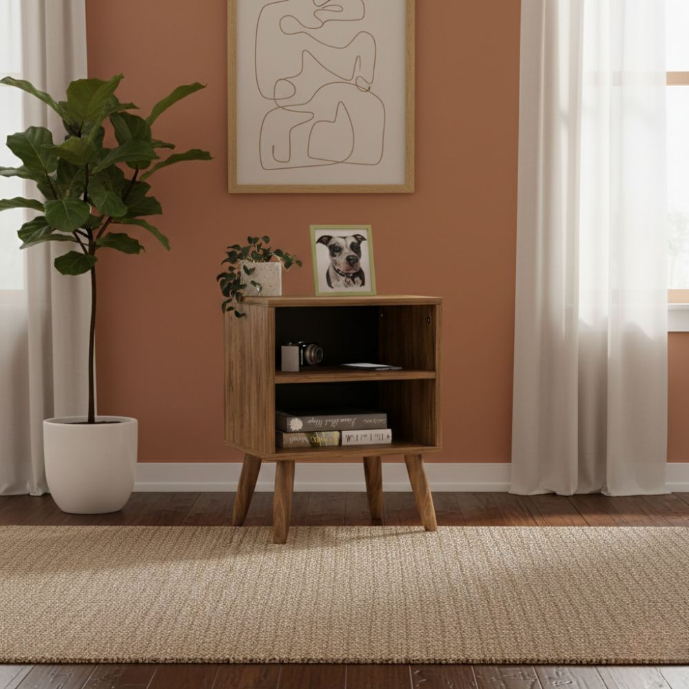 Velador Mesa de Noche Grace Marron Masiva Home