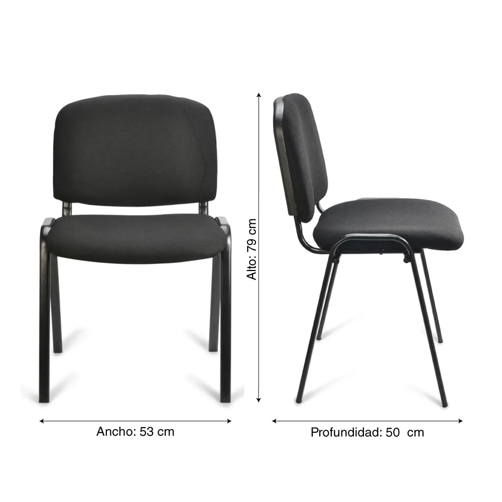 Silla fija Estambul Negra Orange