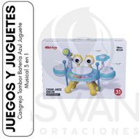 Cangrejo Tambor Batería Azul Juguete Musical 3 en 1