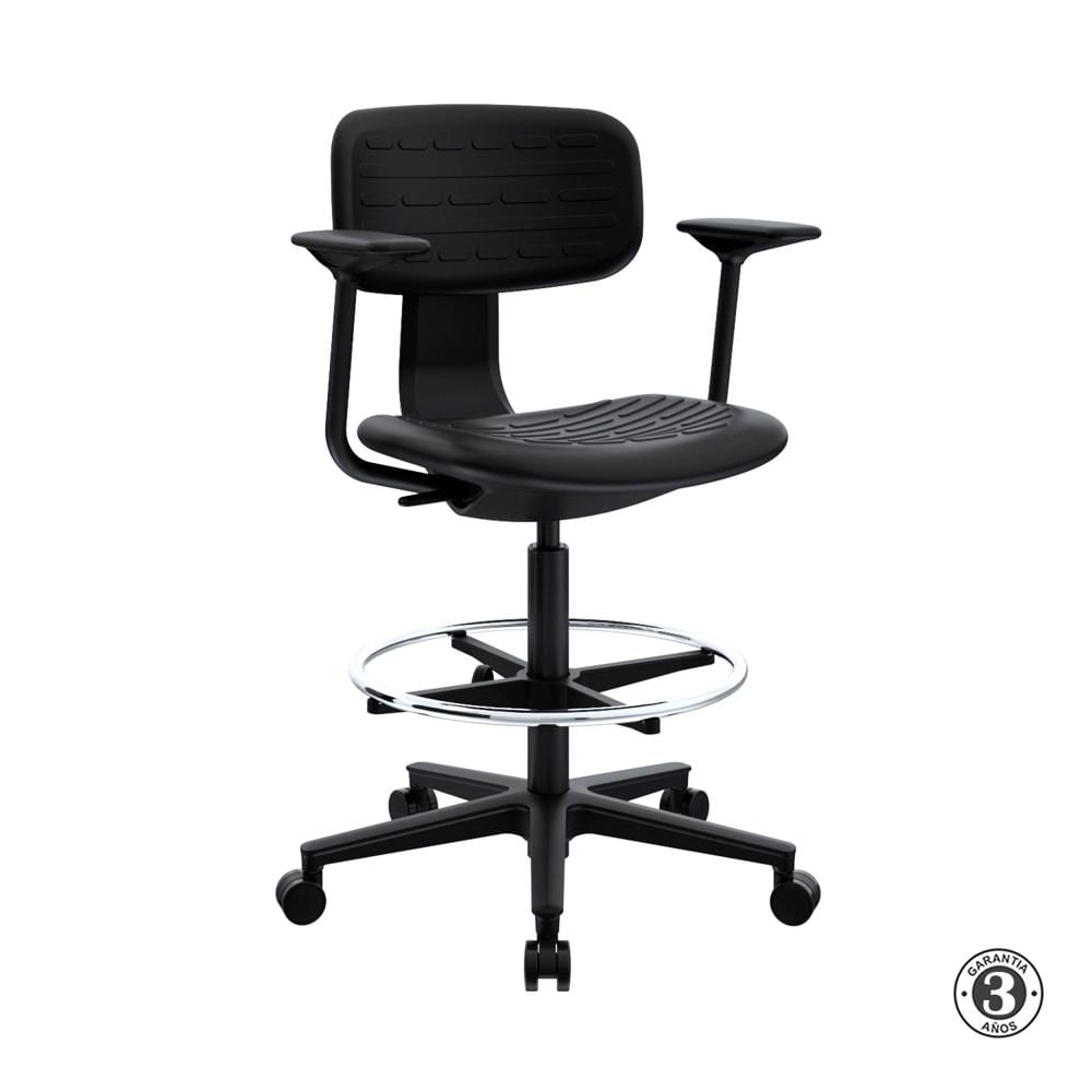 Silla Cajero Kan Con Brazos Bn Ac Negro Althea Confort