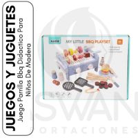 Juego Parrilla Bbq Didactico Para Niños De Madera