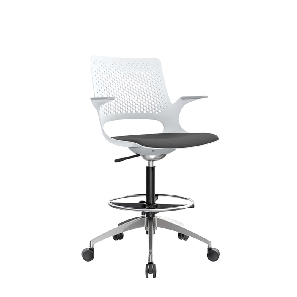Silla Cajera Ergonómica Buro Gris/Blanco Althea Confort