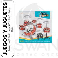 Juego De Batería Para Niños De 6 Piezas Rojo