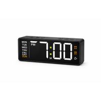 Reloj Despertador Digital LED Pantalla Grande Diseño Moderno Mesa de Noche